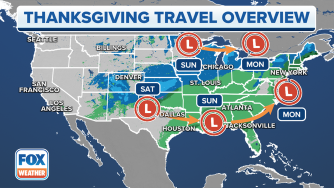 Post-Thanksgiving Travel: Where Weather Across US Could Impact Flights ...