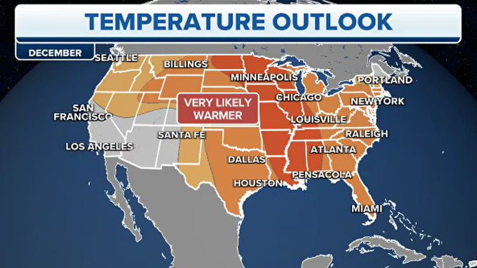 NOAA December temperature outlook