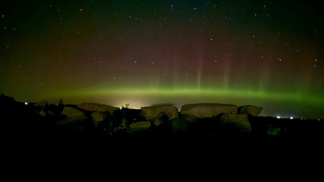 Northern lights seen over Graceville, Montana on Nov. 12, 2023. (Image credit: @carolbauer320/X)