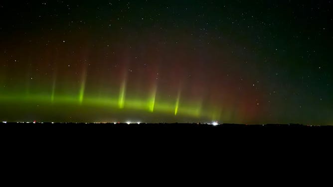 Northern lights seen over Graceville, Montana on Nov. 12, 2023. (Image credit: @carolbauer320/X)
