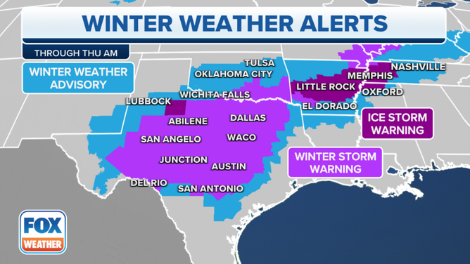Ice Storm Warning example map