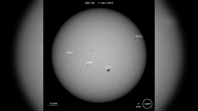 The Sun as seen by NASA's SOHO on Nov. 7, 2023. 