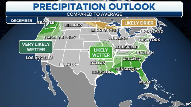 NOAA December precipitation outlook