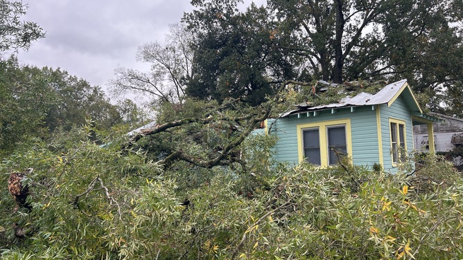 Tornado damage in Marksville, LA