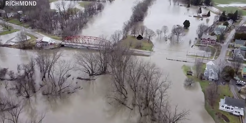 Drone video reveals devastating flooding within the northeast after the lethal storm