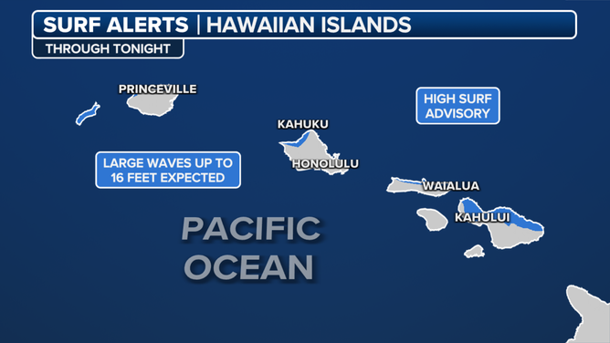 Hawaii High Surf Advisory through Wednesday.