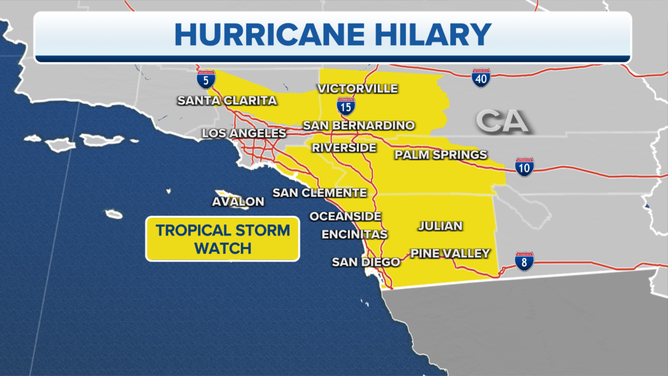 California Tropical Storm Watch