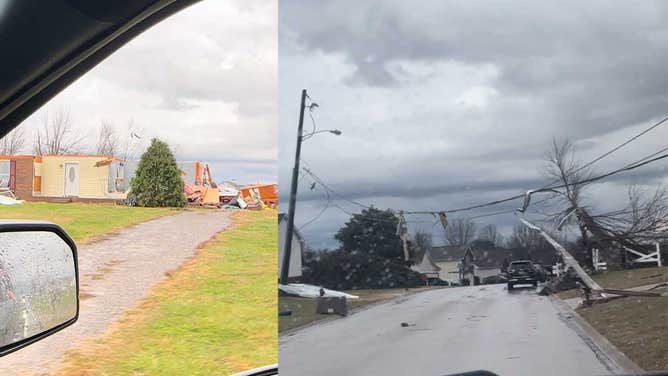 The Clarksville neighborhood Hailee Oman and her family drove through after the tornado touched down on Saturday, Dec. 9, 2023.