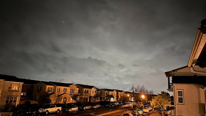 Severe storm clouds move through Ventura County, California, overnight.