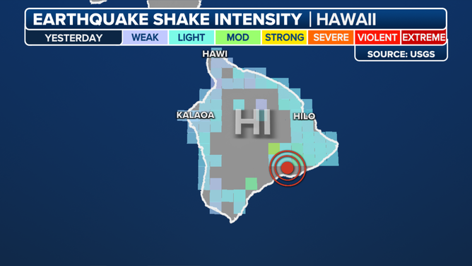 Hawaii Earthquake Shake Map
