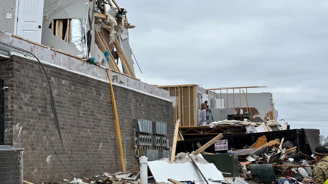 Scenes from Clarksville, Tennessee on Sunday, December 10, 2023 the day after a deadly tornado ripped through the community. (Image: Nicole Valdes/FOX Weather)