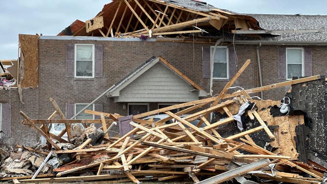 Scenes from Clarksville, Tennessee on Sunday, December 10, 2023 the day after a deadly tornado ripped through the community. (Image: Nicole Valdes/FOX Weather)