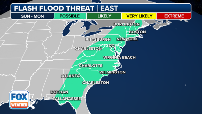 There is a risk of flash flooding in certain parts of the U.S. this weekend.