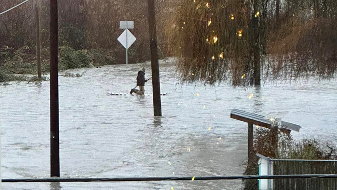 Flooding in Silvana, Washington, on Tuesday, Dec. 5, 2023.