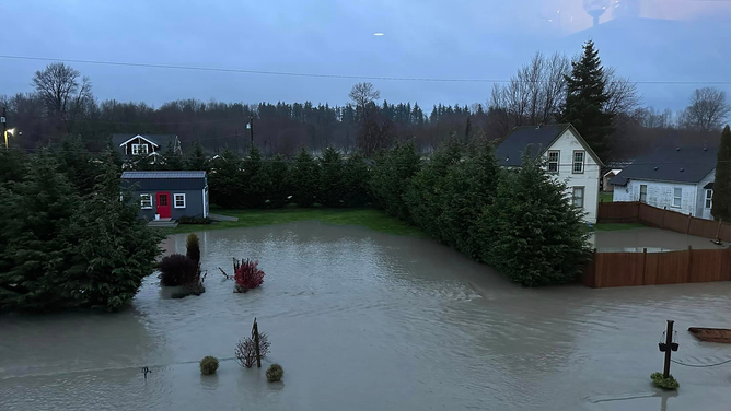 Flooding in Silvana, Washington, on Tuesday, Dec. 5, 2023.