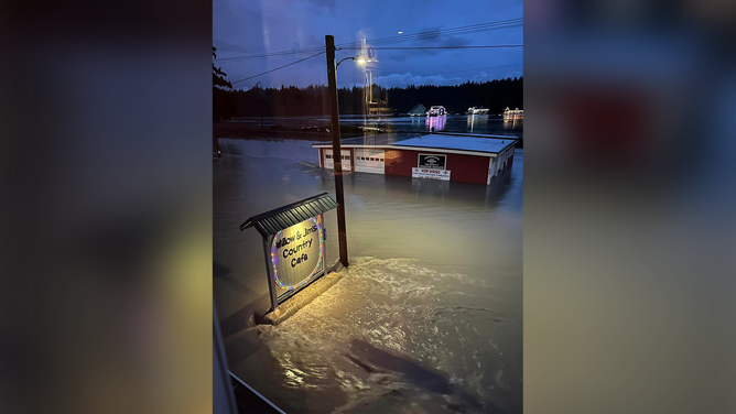 Flooding in Silvana, Washington, on Tuesday, Dec. 5, 2023.