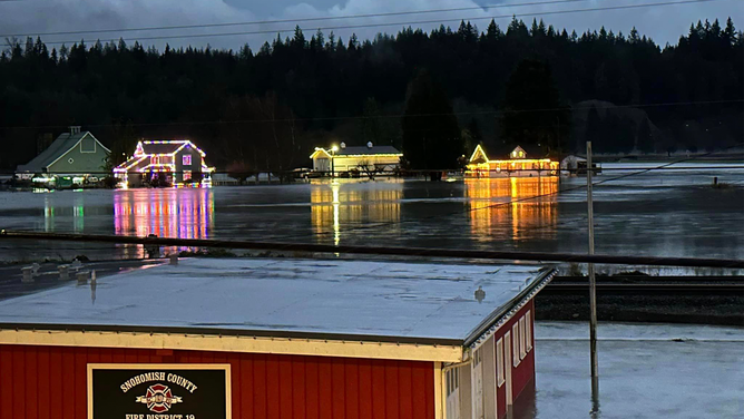 Flooding in Silvana, Washington, on Tuesday, Dec. 5, 2023.