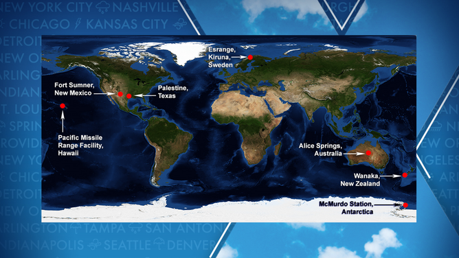 Balloon flight launch sites around the globe.