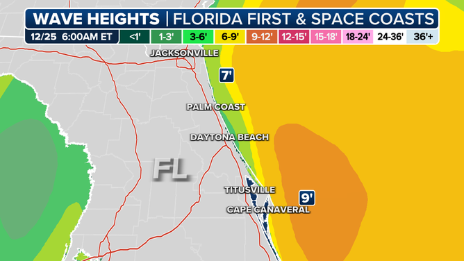 Florida wave height on Dec. 25.