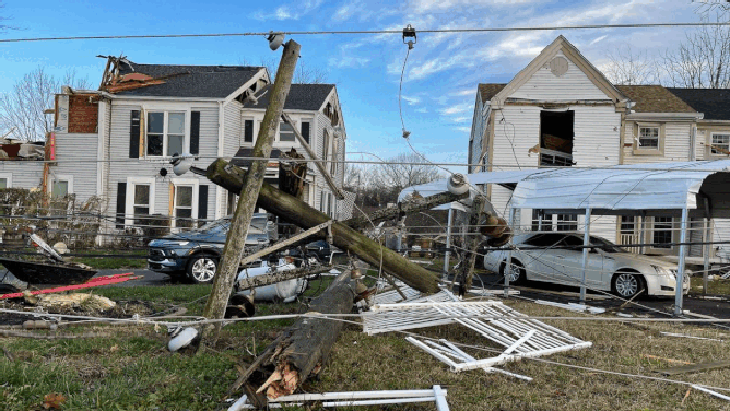 Images show the destruction left behind when a tornado tore through Madison, Tennessee, on Saturday, Dec. 9, 2023.