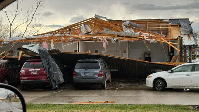 Tornado damage in Clarksville