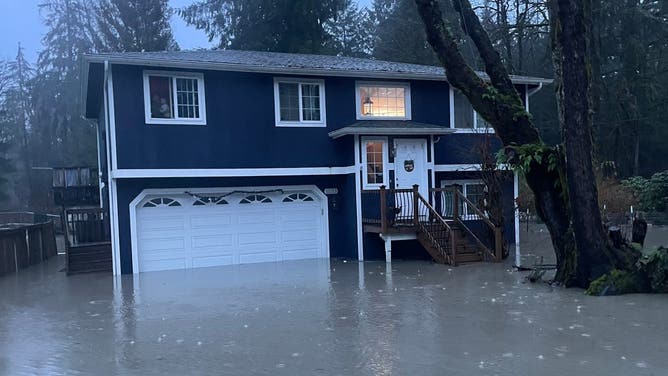 Flooded home in Granite Falls, Washington
