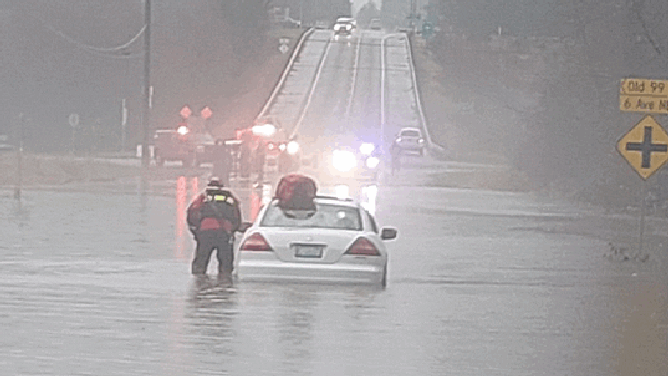 Images showing dramatic flooding in Washington on Dec. 5, 2023.