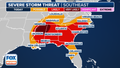 Tornado Watch issued for parts of South as severe thunderstorms develop