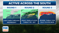 3 rounds of storms eye South with flooding, severe weather threats through early next week