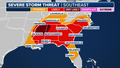 Tornado Watch issued for parts of South as severe thunderstorms develop
