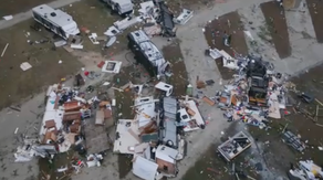 Drone video from Florida shows likely tornado damage in RV park