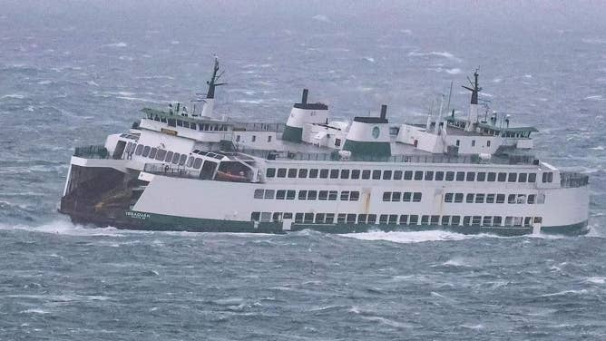 The Issaquah, surrounded by rough seas. Jan. 9, 2024.