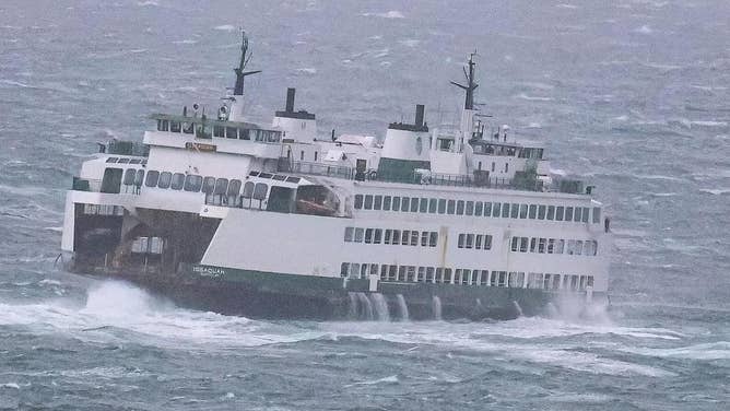 The Issaquah, surrounded by rough seas. Jan. 9, 2024.