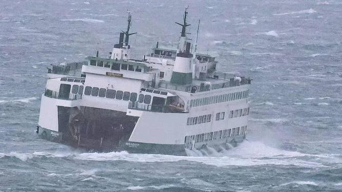 The Issaquah, surrounded by rough seas. Jan. 9, 2024.