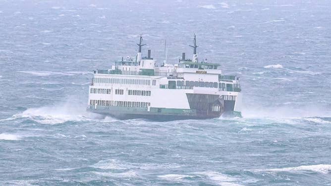 The Issaquah, surrounded by rough seas. Jan. 9, 2024.