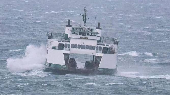 The Issaquah, surrounded by rough seas. Jan. 9, 2024.