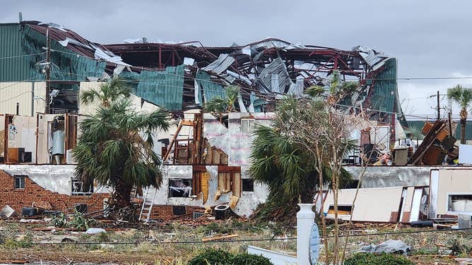 Storm damage after an apparent tornado in Bay County, Florida. Jan. 9, 2024.