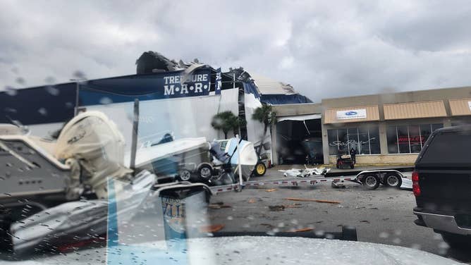 Storm damage after an apparent tornado in Bay County, Florida. Jan. 9, 2024.