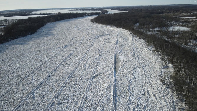 A look at Interstate 55, looking east, on Monday in Will County, Illinois.