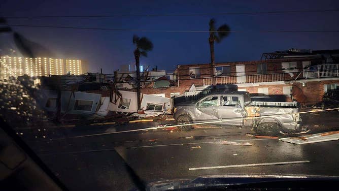 Extensive damage was reported at what appears to be an apartment building in Bay County, Florida, on Tuesday, Jan. 9, 2024.