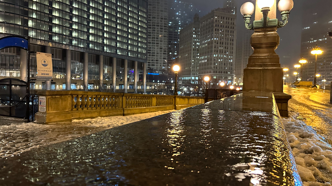 Ice is seen in Chicago on Tuesday, Jan. 24, 2024.
