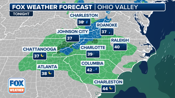 The Tuesday night forecast on Jan. 30, 2024.