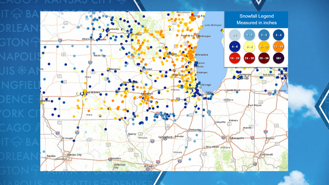 Storm snowfall total amounts