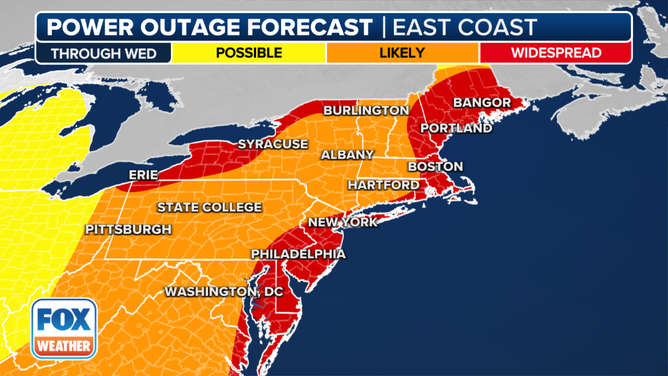 East Coast Power Outage Forecast