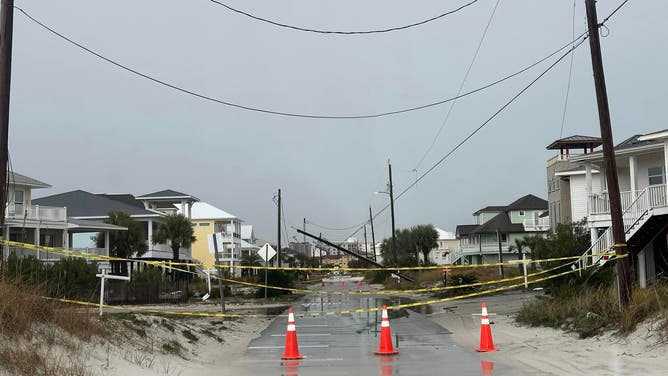 Storm damage on Ariola Drive in Pensacola Beach, Florida on Jan. 9, 2024.