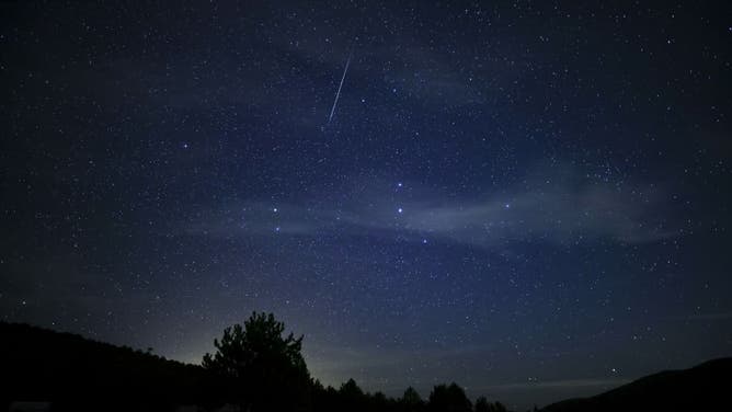 A Quadrantid meteor streaks across the sky over Beypazari district of Ankara, Turkey on January 05, 2022.