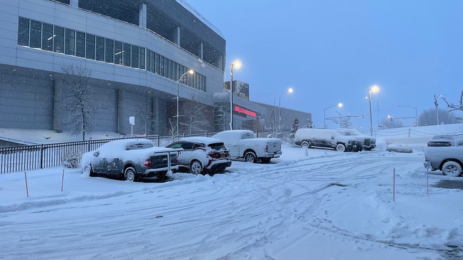 Snow hammered Des Moines, Iowa, on Tuesday morning.