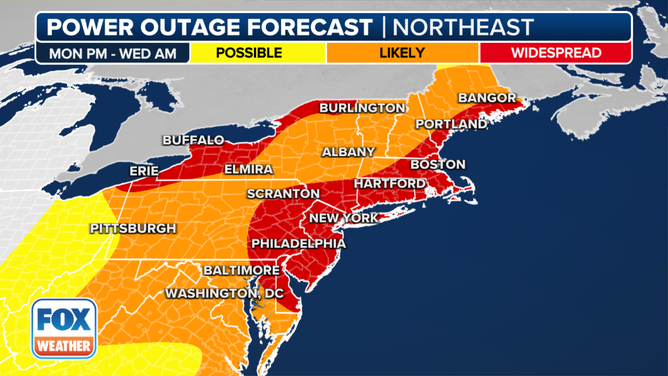 Northeast power outage forecast.