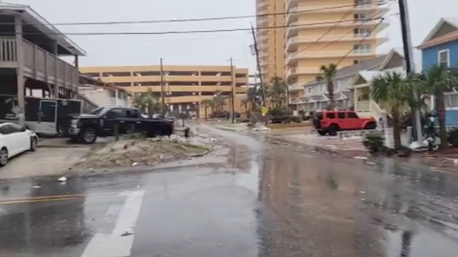 Damage in Panama City, Florida on Jan. 9, 2024 after a possible tornado ripped through the Florida Panhandle area. (Image: Mike's Weather Page/Twitter)