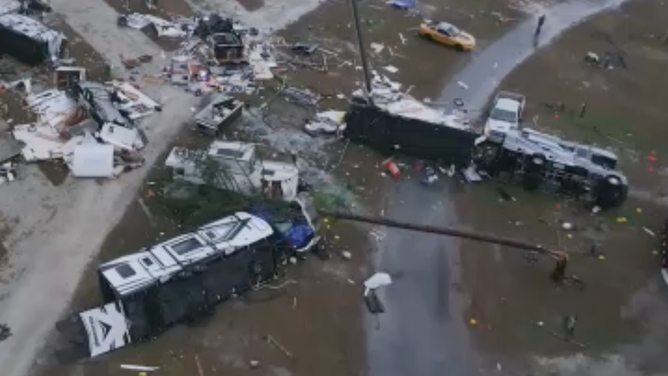 Storm damage in Marianna, Florida. Jan. 9, 2024.